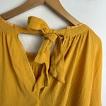 Free People  It’s Necessary Golden Yellow Tunic Top Dress Sz Large Crochet Lace Photo 10