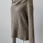 Charter Club Brown Metallic Cowl Neck Long-Sleeve Winter Fall Sweater Medium Photo 2