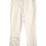 NWT Mother The Hustler Patch Pocket Flood Jean in Cream Puff White Size 32 Photo 4