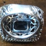 BARSE Blue Topaz Sterling Silver Filigree Cut Out Statement Ring Sz 7 Photo 9