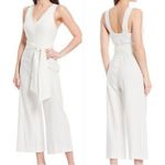 Antonio Melani NWT Ivory Jumpsuit V-Neck Wide Leg Cropped Pants Size 12 Photo 1