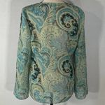 Motherhood Maternity Chiffon Tunic Blouse Green Paisley Print Women's Size Med Photo 2