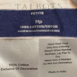 Talbots Womens Shirt Blue White Striped Jingle Belle Red Velvet Medium Petite Photo 8