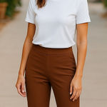 INC Womens Pants Sz 4 Brown Wide Leg‎ Professional Workwear Work Dress Photo 0