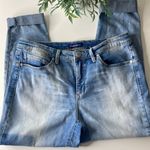 Bandolino  lisbeth raw ankle hem patchwork dyed Capri jeans.  Size 10. Photo 1