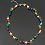 Handmade Multicolored Chakra Mala Beads Knotted Agate Stone Beads 18” Necklace Green Photo 3
