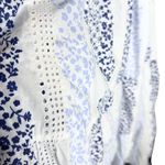 ZARA  Floral Tiered Eyelet Lace Maxi Dress Medium White Blue Cottagecore Prairie Photo 6