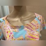 Lilly Pulitzer  Colorful Abstract Fish Print Dress. Boat Neck. Photo 2