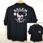 Hot Topic Skull Salem Oversized Button Shirt Womens S Black Goth Witch Moon Photo 1