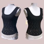 🆕🌟Jeweled & Beaded Cashmere Tank Top Size 4 Photo 2