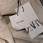 ZARA NWT LINEN BLEND DOUBLE BREASTED BLAZER BLOGGERS FAVE LIGHT BEIGE Photo 10