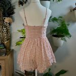 Forever 21 Peach Gingham Smocked Romper - Size S Photo 3