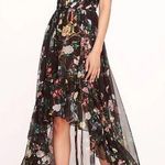 Marchesa Notte Flowering Halter Neck High Low Gown in Black Multi 0 Photo 0