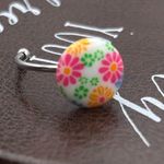 Cute 1960s Vintage Neon Floral Adjustable Stainless Steel Ring Pink Photo 2