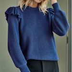 Summersalt  Size XL Atlantic Blue Flirty Ruffle Sleeve Sweater Organic Cotton Photo 0