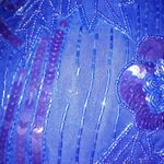 Women's Stenay Beaded Blue Dress VTG Cocktail Glam Retro Formal 8 Silk Photo 3