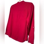 Kate Hill Red Linen Button Up Blouse Size PM Photo 5