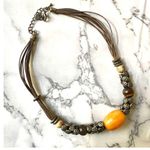 Calcite tigers eye jasper natural stones necklace Yellow Photo 1