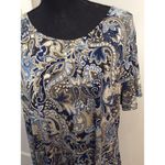 Asymmetrical Plus size 1X Short Sleeve Top Color Changing Diamonds Flowy Blue Photo 6
