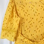 Pennyblack‎ Yellow Floral Eyelet Midi Dress Belted Cocktail Party Summer Small Photo 7