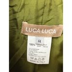 Luca Luca 100% Silk Cropped Blazer Jacket Olive Green Italian Designer Size 6 Photo 2