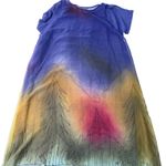 Kloz Lyne Scoop Neck Short Sleeve Layered Maxi Dress Blue Size 1X Pullover Photo 4