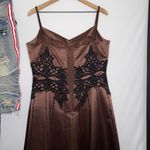 Vintage Dark Beaded Chocolate Donna Gray Formal Gown Evening Dress Floor Length Size 14 Photo 11