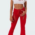 Edikted Red Lace Pants Photo 0