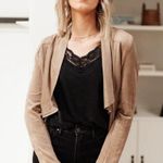 Umgee  tan suede zip moto stlye jacket size small Photo 6