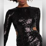NEW NWT Staud Dolce Sequin Dress Size S Black Cutout Long Sleeve Photo 2