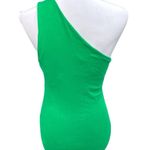 ZARA  Asymmetrical Cutout One Shoulder Bodysuit Green Size Large Photo 1