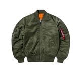 Alpha Industries NWT  Reversible‎ MA-1 Bomber Jacket Olive Orange Womens, L Photo 8