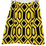 Ralph Lauren Black Label Geometric Cotton Skirt Size 6 Yellow Navy Photo 0