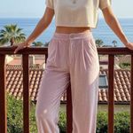 Tee Ink Pink Velvet High Waisted Casual Wide Leg Pants Size S Preowned Photo 0