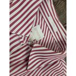 Chico's  Long Sleeve Red Whit GoldMetallic Shimmer Striped No-Iron Shirt Size 0 S Photo 2