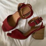 Universal Threads Dark Red Suede Heeled Sandals Photo 0