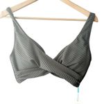 Sea Level Eco Essentials Cross Front Khaki Green Multifit Bra Bikini Top Size 10 Photo 2
