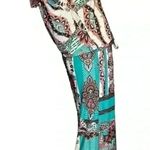 Flirty Pink floral print open back Green jumpsuit Size M Size M Photo 5