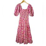 Peixoto Coco Cotton Midi Puff Sleeve Boho Cottage Size Medium NWOT Pink Photo 1