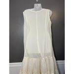 White Tiered Flowy Maxi Dress Womens 36 Sleeveless V Neck Boho Summer Casual Size L Photo 6