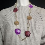NWT Birch Hill Gold, Purple, & Red Necklace Purple Photo 0