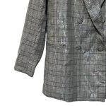 Jason Wu  Oversized Silver Gray Plaid Sequined Blazer Jacket Double Breasted S Photo 4