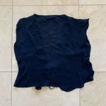 Max Studio 100% Silk Navy Blue Vest With Tie Sz L Photo 2