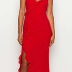 Beginning Boutique Nahanee Red Ruffle Dress Maxi Dress Photo 1