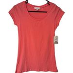 Glits Womens Pullover Cap Sleeve Scoop neck Basic T shirt Orange Medium‎ Photo 0