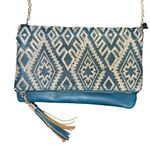 Francesca's Lace Overlay Clutch Teal Photo 2