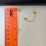 Double Piercing Dangle Chain Butterfly Earrings for Women Gold Photo 4