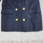 Liz Claiborne 1990s Vintage Navy Military Style Deadstock Double Breasted Wool Blazer Size 6 Photo 2