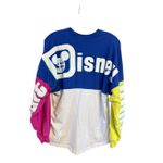 Disney  Pie Eye Retro Mickey Color Block Spirit Jersey Sweater Shirt Sz S Photo 1