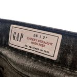 Gap Cheeky Straight Leg High Rise Gray Acid Wash Raw Hem Denim Jean Pants 26 2P Photo 8